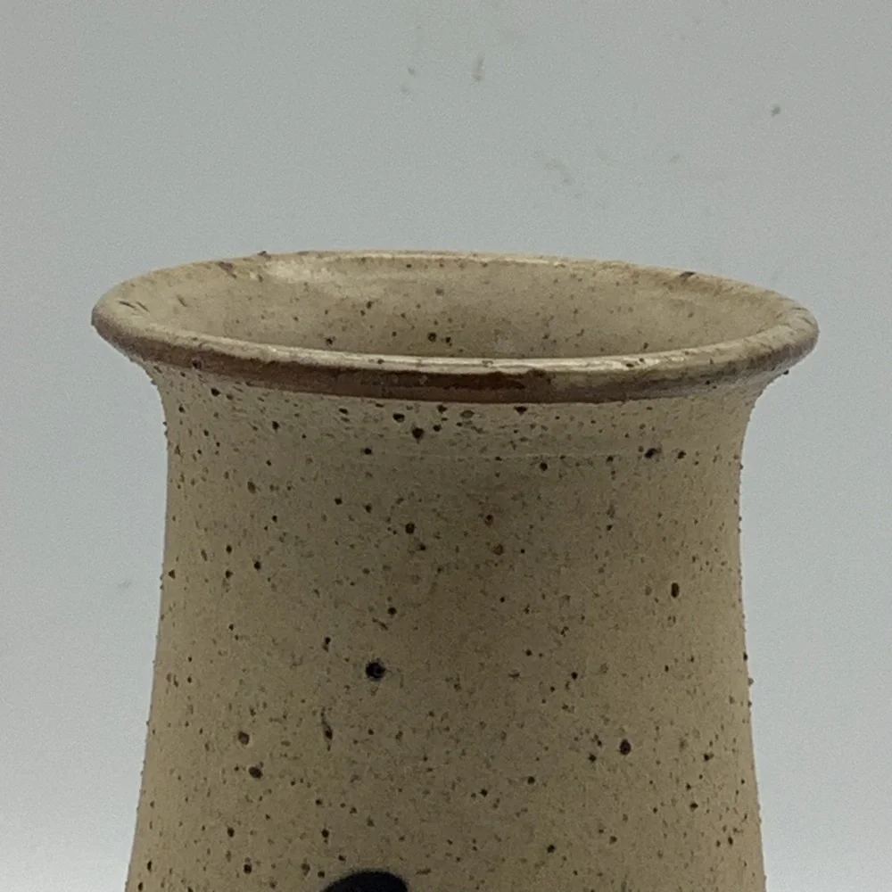 Handcrafted Mexican Tonala Pottery Vase with Floral Design